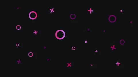 Black background with rotating abstract geometric shapes Stock Footage 313955816