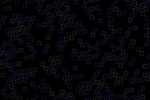 Black background with scattered glowing squares and dots Stock Illustration