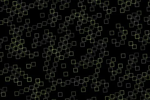 Black background with scattered white square outlines pattern Stock Illustration