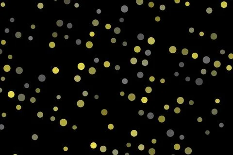 Black background with scattered yellow and gray dots Stock Illustration