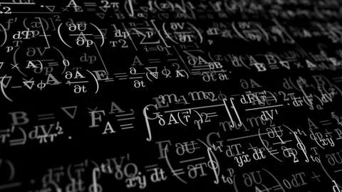 Black background with school formulas. Education at school. Stock Illustration