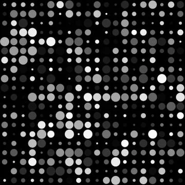 Black Background with Seamless White Circles Pattern Stock Illustration