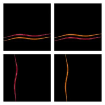Black Background Set With Waves. Vector eps10 Stock Illustration
