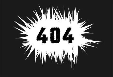 Black background with sharp pointed edges, and spiked inscription 404 design  Illustrazione stock