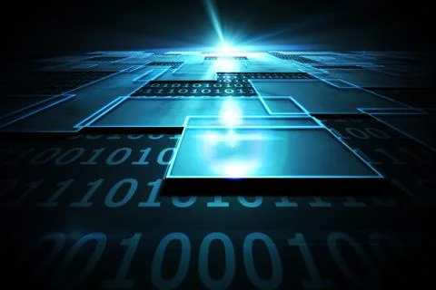 Black background with shiny squares Stock Illustration