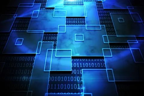 Black background with shiny squares Illustrazione stock