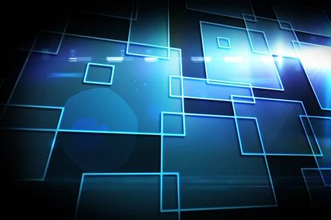 Black background with shiny squares Illustrazione stock