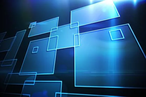 Black background with shiny squares Illustrazione stock