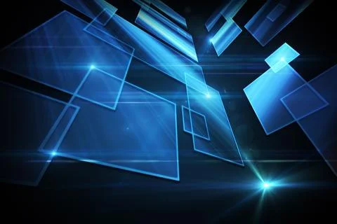 Black background with shiny squares Illustrazione stock