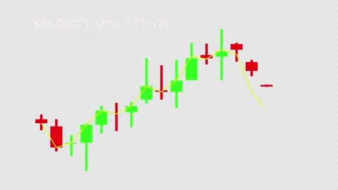 Black background shows market volatility in candlestick form 動画素材 342577155