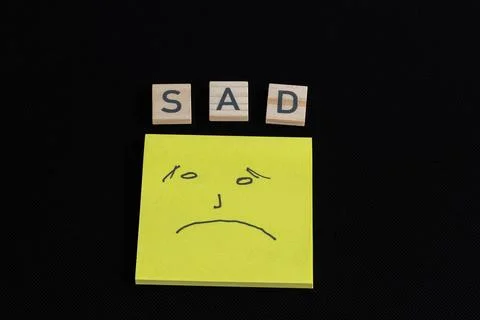 Black background shows simple sadness concept Stock Photos
