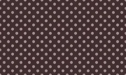 Black background with small white floral pattern design Stock Illustration