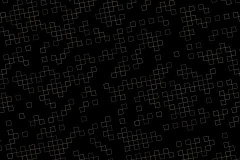 Black background with small white glowing square dots Stock Illustration