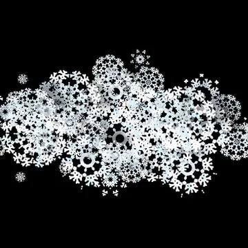 Black background with snowflakes. + EPS10 Stock Illustration