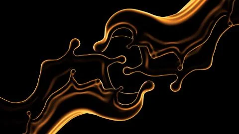 Black background with splash of liquid. 3d illustration, 3d rendering. Illustrazione stock