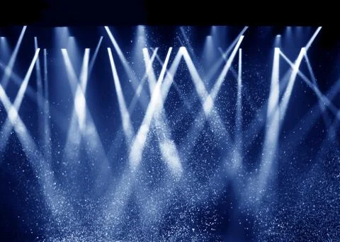 Black background, the spotlight. Stock Photos