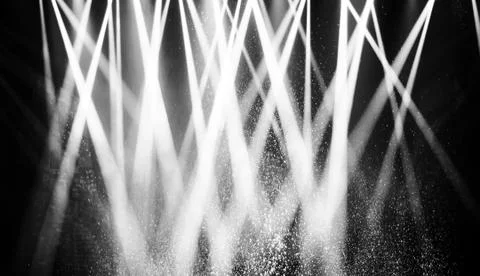 Black background, the spotlight. Stock Photos