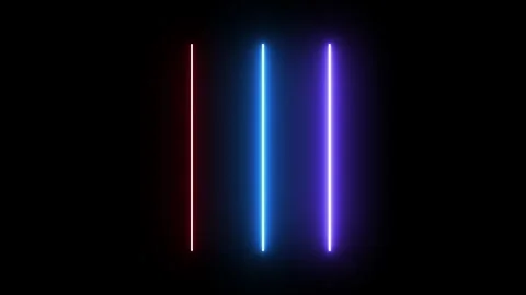 Black background with three multicolored glowing stripes, it is a beautiful. Stock Footage 287398472