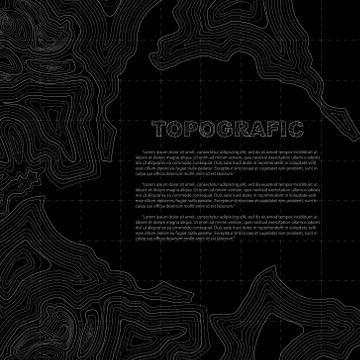 Black background of the topographic map with place for text. Topographic map  Stock Illustration