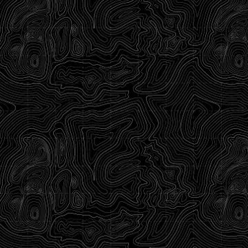 Black background of the topographic map. Topographic map white lines, contour Stock Illustration