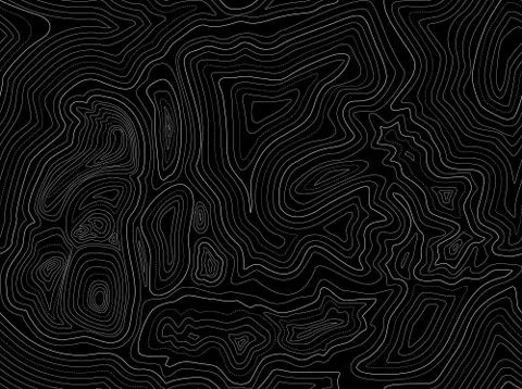 Black background of the topographic map. Topographic map white lines, contour Stock Illustration