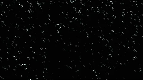 Black background with very realistic bubbles. Transparent liquid with rising Stock Footage 115970756