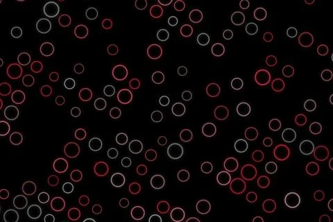 Black background with white and red bokeh circles Stock Illustration