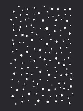 Black background with white chaotic circles resembling snow.	 Stock Illustration