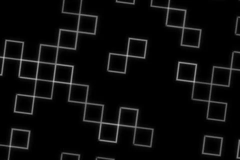Black background with white geometric square patterns Stock Illustration