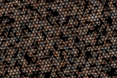 Black background with white geometric triangle pattern design Illustrazione stock