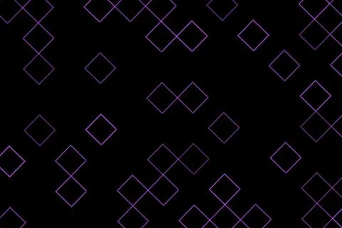 Black background with white glowing square outlines pattern Stockillustratie