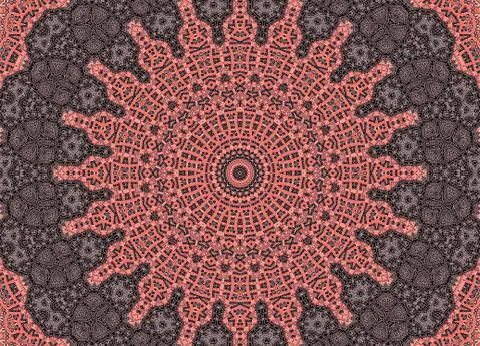 Black background with white graphics and pink concentric pattern イラスト素材