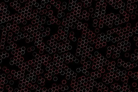 Black background with white molecular structures pattern Stock Illustration