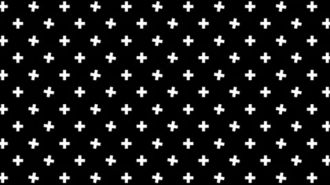 Black background with white plus signs, seamless looping. Stock Footage 286416128