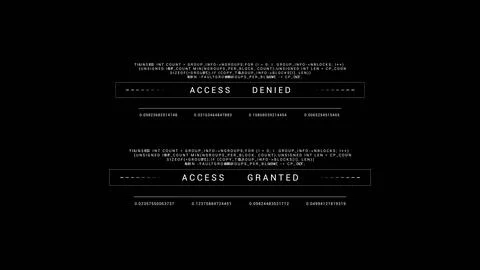 A black background with white text that says access denied and access granted Stock Photos