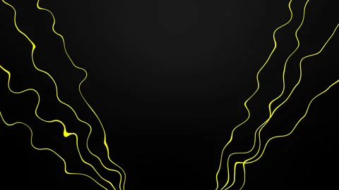Black background with yellow abstract lines curves 스톡 동영상 156891268