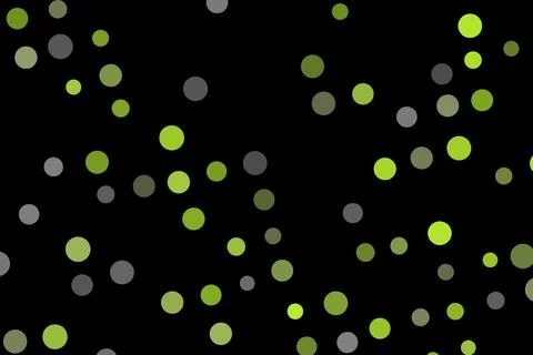 Black background with yellow and gray bokeh lights Stock Illustration