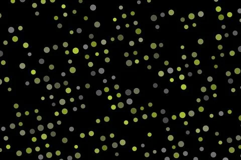Black background with yellow and gray bokeh lights Stock Illustration