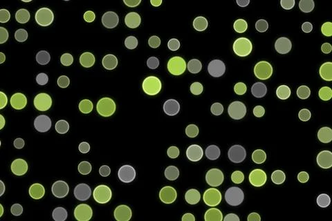 Black background with yellow and gray bokeh lights Stock Illustration