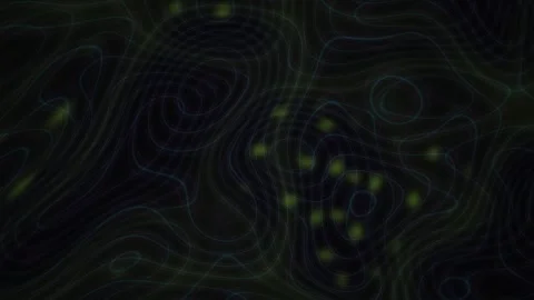 Black background with yellow dots and wavy lines. Stock Footage 335505662