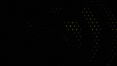 Black background with yellow dots arranged in a pattern Illustrazione stock