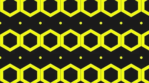 Black Background Yellow Hexagons. Stock Footage 332864510