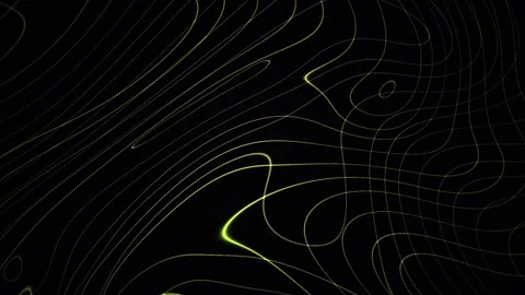 Black background with yellow topographic lines. Stock Footage 335945729