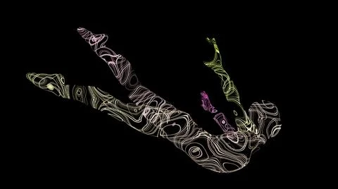 Black background.Design.A dark background on which the silhouette of a person 스톡 일러스트