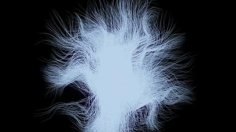 Black background.Design.Bright blue lines in animation spreading all over the 스톡 일러스트