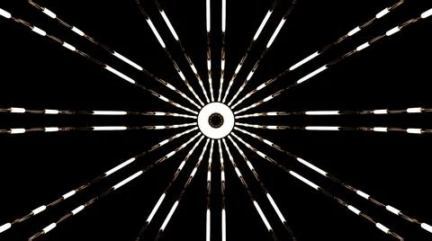 Black background.Design.Bright white lines running in abstraction on black Illustrazione stock