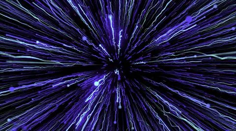 Black background.Motion.Bright lines in the asbestos that fall on the dark Illustrazione stock