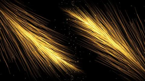 Black background.Motion.Bright orange-tinged lines in abstraction made like イラスト素材