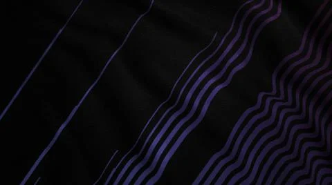 Black background.Motion.Bright purple stripes that develop on a dark canvas. Stock Illustration