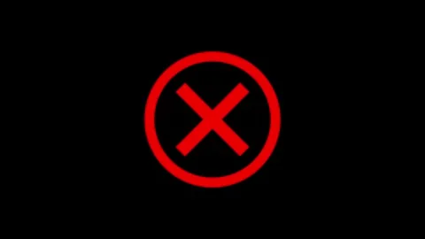 Black background.Warning, stop ,no entry with red circle icon. Red sign sto.. Stock Footage 337466770
